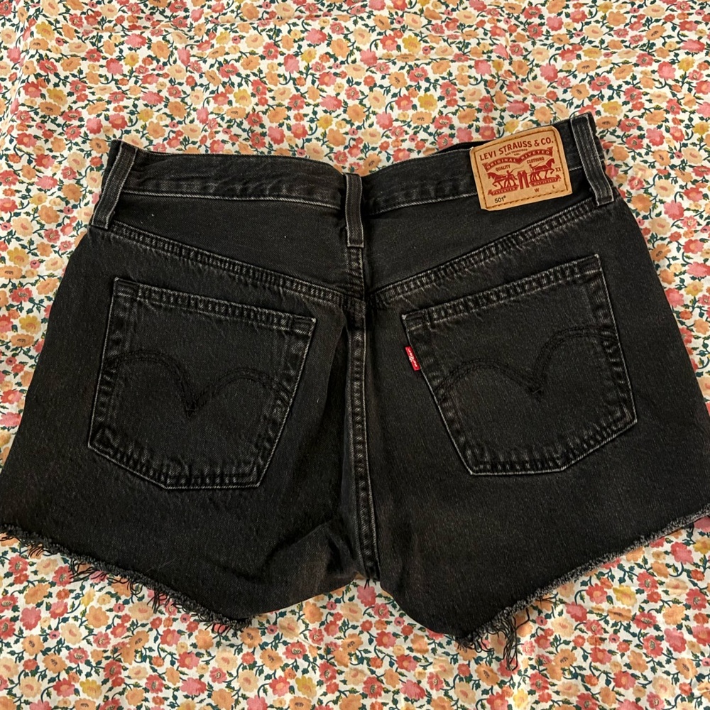Levis 501 high waisted denim Jean shorts